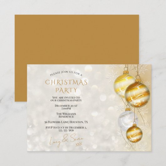 Invitation Noël décoratif (Devant / Derrière)