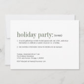 Invitation Noël Définition Green Holiday Party (Devant)