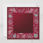 Invitation Noël Déjeuner Parties scintillant Hiver Floral (Dos)