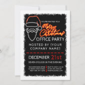 Invitation Noël d'entreprise moderne Neon Red Lighted Père No (Devant)