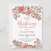 Invitation Noël d'entreprise rouge vert rustique (Devant)