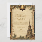 Invitation Noël des cloches de vacances rustiques (Devant)
