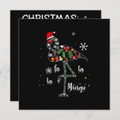 Invitation Noël des Flamants roses amusants (Devant / Derrière)