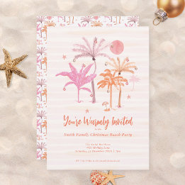 Invitation Noël des palmiers tropicaux