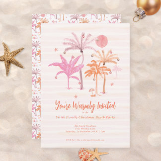 Invitation Noël des palmiers tropicaux