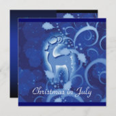 Invitation Noël des rennes Juillet hiver merveilleux (Devant / Derrière)