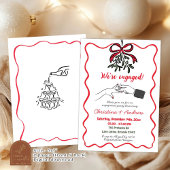 Invitation Noël Dessin à la Main Arc Rouge On Est Fiancés Fêt