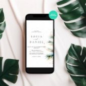 Invitation Noël d'hiver Aquarelle Arbres Mariage