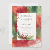 Invitation Noël d'hiver Aquarelle moderne Mariage élégant (Devant)