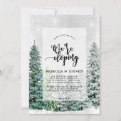 Invitation Noël d'hiver attachant l'invitation s'enfuyant (Devant)