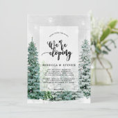 Invitation Noël d'hiver attachant l'invitation s'enfuyant (Debout devant)