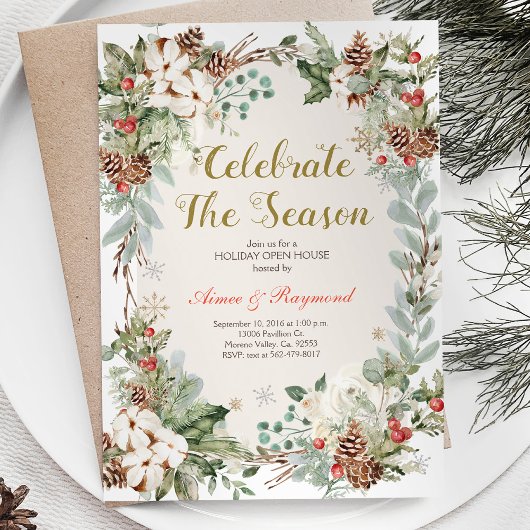 Invitation Noël d'hiver Célébrez la saison portes ouvertes