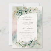 Invitation Noël d'hiver Dreamy Aquarelle Élégante Mariage (Devant)