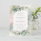 Invitation Noël d'hiver Dreamy Aquarelle Élégante Mariage (Debout devant)