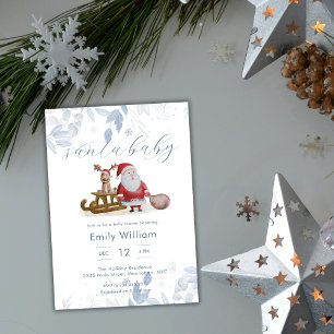 Invitation Noël d'hiver Fête bébé Santa