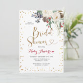 Invitation Noël d'hiver Fête des mariées florale blanche (Debout devant)