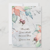 Invitation Noël d'hiver Floral Mariage chrétien (Dos)