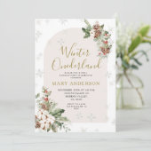 Invitation Noël d'hiver Floral Onederland 1er anniversaire (Debout devant)