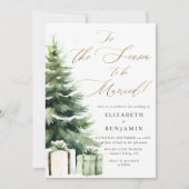 Invitation Noël d'hiver Marié saison Mariage élégant (Devant)