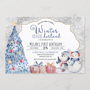 Invitation Noël d'hiver Onederland