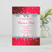 Invitation Noël Diamond Bows & Silver Pearls (Debout devant)