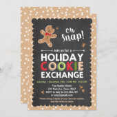 Invitation Noël d'invitation d'échange de biscuit de vacances (Devant / Derrière)