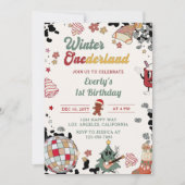 Invitation Noël Disco Ball Winter Onederland Anniversaire (Devant)