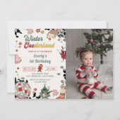 Invitation Noël Disco Ball Winter Onederland Anniversaire (Devant)