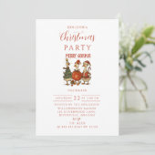 Invitation Noël d'oie vintage (Debout devant)