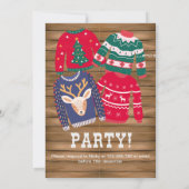 Invitation Noël Douille moche Fête d'entreprise en bois (Dos)