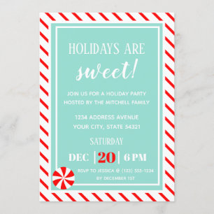 Invitation Noël doux Fête de Noël de menthe