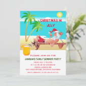 Invitation Noël drôle en juillet Fête d'été ou de plage (Debout devant)