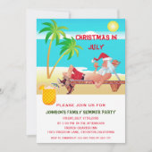 Invitation Noël drôle en juillet Fête d'été ou plage (Devant)