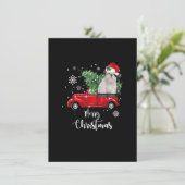 Invitation Noël drôle Père Noël Shih Tzu Ride Rouge Camion No (Debout devant)