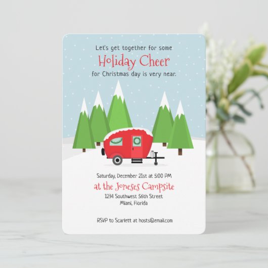 Invitation Noël du Camper Retro (Debout devant)
