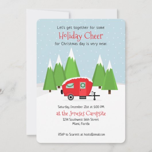 Invitation Noël du Camper Retro (Devant)