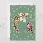 Invitation Noël du Cardinal Rouge Holly Berry (Dos)