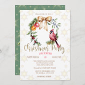 Invitation Noël du Cardinal Rouge Holly Berry (Devant / Derrière)