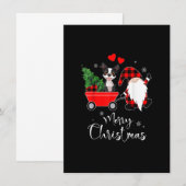 Invitation Noël du chien de Boston Terrier avec le pyjama de  (Devant / Derrière)