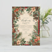 Invitation Noël du pin-Berry d'hiver (Debout devant)