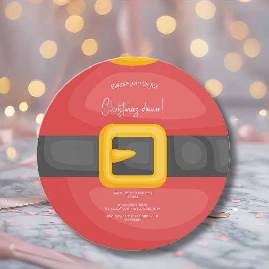 Invitation Noël du ventre de père Noël