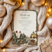 Invitation Noël du village d'hiver vintage