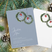 Invitation Noël Dusty Blue Winter Mariage