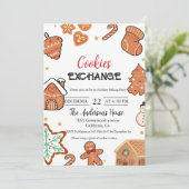 Invitation Noël Échange de biscuits fête de Noël (Debout devant)