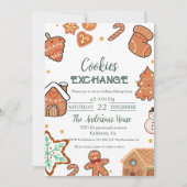 Invitation Noël Échange de biscuits fête de Noël (Devant)