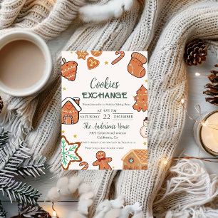 Invitation Noël Échange de biscuits fête de Noël