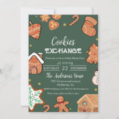 Invitation Noël Échange de biscuits fête de Noël (Devant)