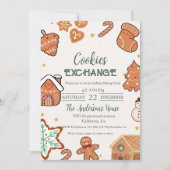 Invitation Noël Échange de biscuits fête de Noël (Devant)