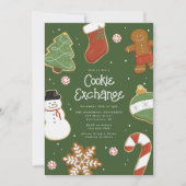 Invitation Noël échange de cookies Fête de vacances (Devant)