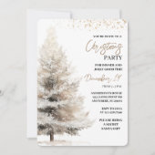 Invitation Noël élégant aquarelle neutre (Devant)